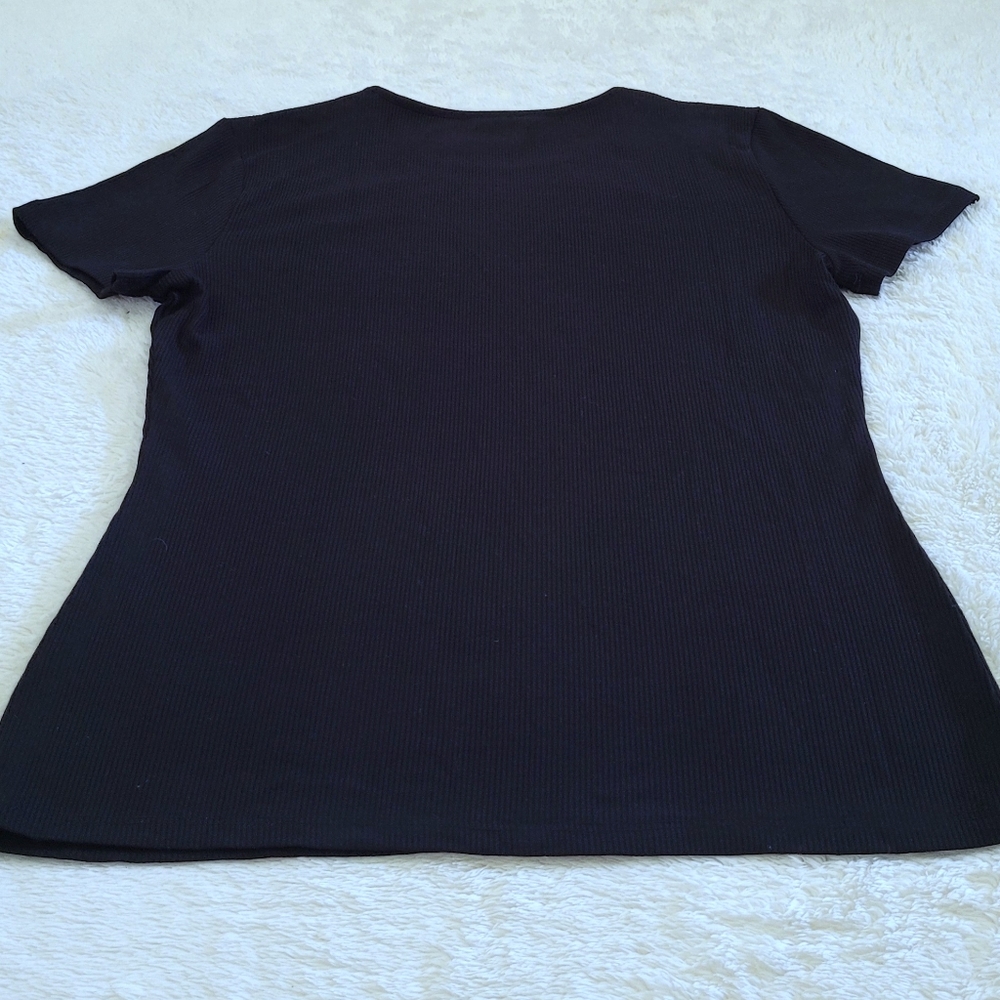 bebe Black🖤 Ribbed Top with Clear Rhinestones💎 - NWT - Picture 13 of 14